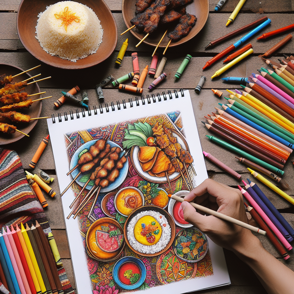 Kreativitas dengan Crayon: Mewarnai Gambar Makanan Tradisional Indonesia